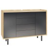 Bell and Stocchero Balto Solid Oak and Black Large Sideboard