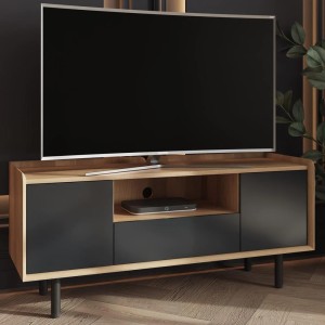 Bell and Stocchero Balto Solid Oak and Black TV Unit Bell and Stocchero Balto Solid Oak and Black TV Unit