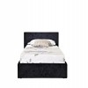 Birlea Furniture Berlin Black Crushed Velvet Upholstered 3ft Single Ottoman Bed