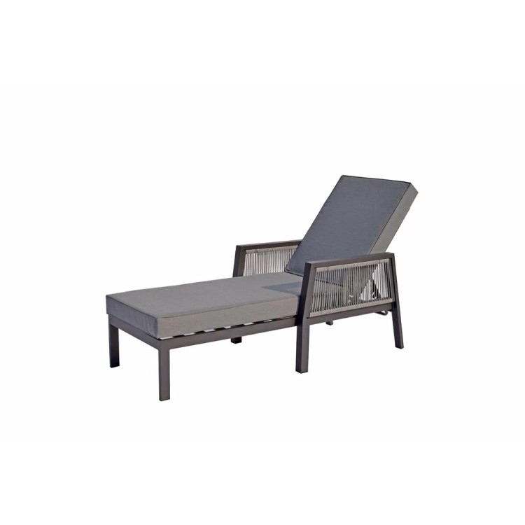 Signature Weave Garden Furniture Bettina Grey Aluminium Sun Lounger