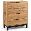 Julian Bowen Furniture Bali Oak Finish 4 Drawer Chest