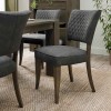 Bentley Designs Ellipse Fumed Oak 4 Seater Dining Table & 4 Logan Dark Grey Fabric Dining Chairs