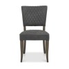 Bentley Designs Ellipse Fumed Oak 4 Seater Dining Table & 4 Logan Dark Grey Fabric Dining Chairs