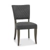 Bentley Designs Ellipse Fumed Oak 4 Seater Dining Table & 4 Logan Dark Grey Fabric Dining Chairs