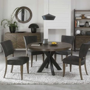 Bentley Designs Ellipse Fumed Oak 4 Seater Dining Table & 4 Logan Dark Grey Fabric Dining Chairs Bentley Designs Ellipse Fumed Oak 4 Seater Dining Table & 4 Logan Dark Grey Fabric Dining Chairs