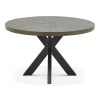 Bentley Designs Ellipse Fumed Oak 4 Seater Dining Table & 4 Logan Dark Grey Fabric Dining Chairs