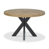 Bentley Designs Ellipse Rustic Oak 4 Seater Dining Table & 4 Dark Grey Fabric Dining Chairs