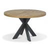 Bentley Designs Ellipse Rustic Oak 4 Seater Dining Table & 4 Dark Grey Fabric Dining Chairs