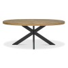 Bentley Designs Ellipse Rustic Oak 6 Seater Dining Table & 6 Logan Dark Grey Fabric Dining Chairs