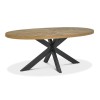 Bentley Designs Ellipse Rustic Oak 6 Seater Dining Table & 6 Logan Dark Grey Fabric Dining Chairs