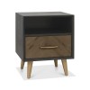 Bentley Designs Sienna Fumed Oak & Peppercorn 1 Drawer Nightstand