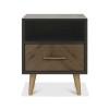 Bentley Designs Sienna Fumed Oak & Peppercorn 1 Drawer Nightstand