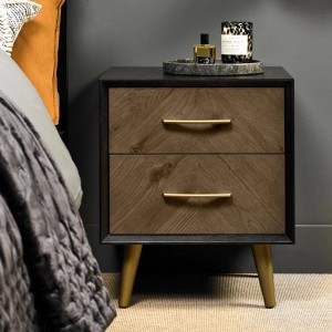 Bentley Designs Sienna Fumed Oak & Peppercorn 2 Drawer Nightstand Bentley Designs Sienna Fumed Oak & Peppercorn 2 Drawer Nightstand