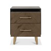 Bentley Designs Sienna Fumed Oak & Peppercorn 2 Drawer Nightstand