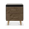 Bentley Designs Sienna Fumed Oak & Peppercorn 2 Drawer Nightstand