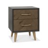 Bentley Designs Sienna Fumed Oak & Peppercorn 2 Drawer Nightstand