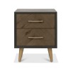 Bentley Designs Sienna Fumed Oak & Peppercorn 2 Drawer Nightstand