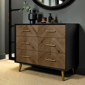 Bentley Designs Sienna Fumed Oak & Peppercorn Large 3 Drawer Chest Bentley Designs Sienna Fumed Oak & Peppercorn Large 3 Drawer Chest