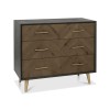 Bentley Designs Sienna Fumed Oak & Peppercorn Large 3 Drawer Chest