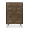 Bentley Designs Sienna Fumed Oak & Peppercorn Large 5 Drawer Chest