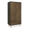 Bentley Designs Sienna Fumed Oak & Peppercorn Double Wardrobe with Drawer