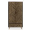 Bentley Designs Sienna Fumed Oak & Peppercorn Double Wardrobe with Drawer