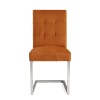Bentley Designs Tivoli Dark Oak 4-6 Seater Dining Table & 4 Tivoli Harvest Pumpkin Velvet Fabric Upholstered Cantilever Chairs