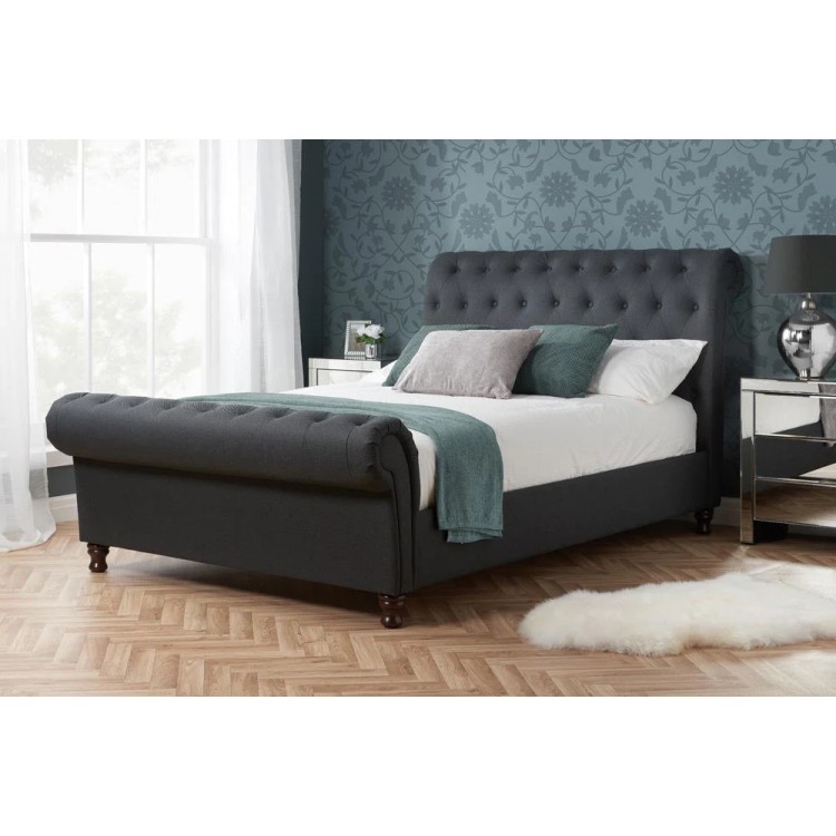 Birlea Furniture Castello Charcoal Fabric Upholstered 5ft King Size Bed