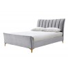 Birlea Furniture Clover Grey Velvet Upholstered 4ft Small Double Bed