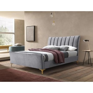 Birlea Furniture Clover Grey Velvet Upholstered 5ft King Size Bed