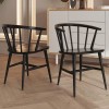 Balto Solid Oak Round Dining Table and 4 Como Black Armchairs