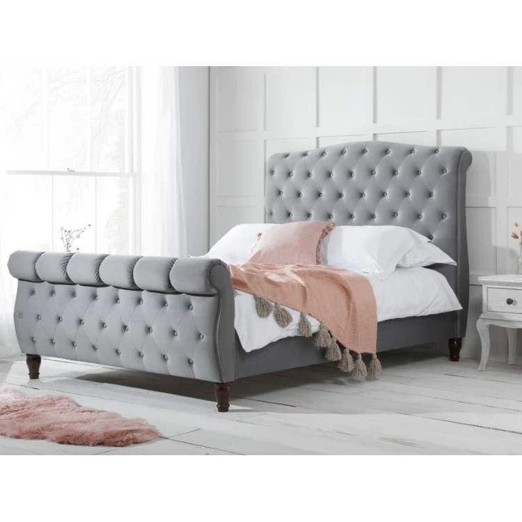Birlea Furniture Colorado Grey Velvet Upholstered 6ft Super King Size Bed