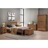 Divine Furniture Dortmund Rustic Oak Compact 3 Drawer Bedside Table