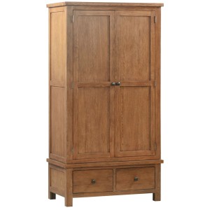 Divine Furniture Dortmund Rustic Oak 2 Door 2 Drawer Double Wardrobe Divine Furniture Dortmund Rustic Oak 2 Door 2 Drawer Double Wardrobe
