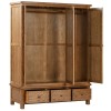 Divine Furniture Dortmund Rustic Oak 3 Door 3 Drawer Triple Wardrobe