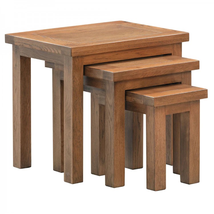 Divine Furniture Dortmund Rustic Oak Nest of Tables