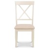 Julian Bowen Furniture Davenport Ivory Painted Cross Back Dining Chair Pair