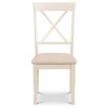 Julian Bowen Furniture Davenport Ivory Painted Cross Back Dining Chair Pair