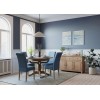 Divine Furniture Dortmund Oak Westbury Blue Rollback Dining Chair