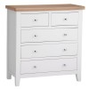 Piccadilly White Painted Furniture 2 Over 3 Drawer Chest