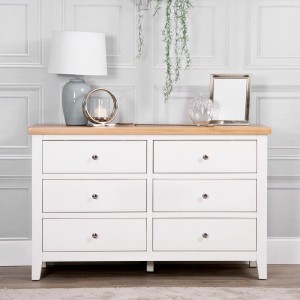 Piccadilly White Painted Furniture 6 Drawer Chest Piccadilly White Painted Furniture 6 Drawer Chest