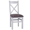 Piccadilly Grey Painted Furniture Cross Back Fabric Dining Chair