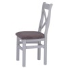 Piccadilly Grey Painted Furniture Cross Back Fabric Dining Chair