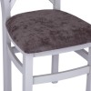 Piccadilly Grey Painted Furniture Cross Back Fabric Dining Chair