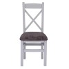 Piccadilly Grey Painted Furniture Cross Back Fabric Dining Chair