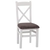 Piccadilly White Painted Furniture Cross Back Fabric Dining Chair