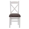 Piccadilly White Painted Furniture Cross Back Fabric Dining Chair