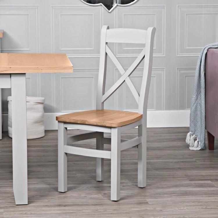 Piccadilly Grey Painted Furniture Cross Back Dining Chair