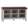 Piccadilly Grey Painted Furniture Hall Bench with Fabric Seat