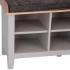 Piccadilly Grey Painted Furniture Hall Bench with Fabric Seat